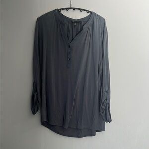 Women's Gray Button-Up Top